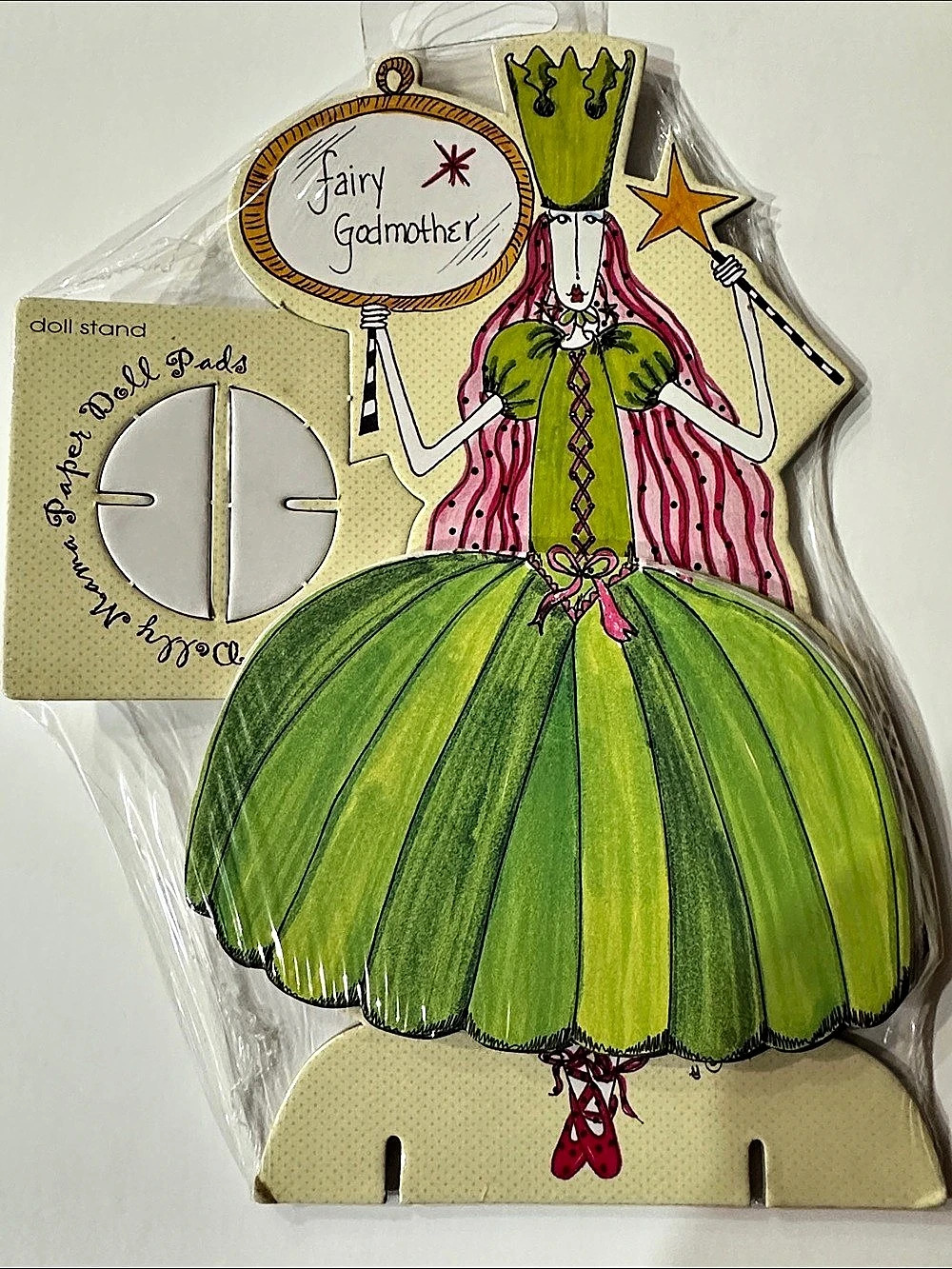 Dolly Mama Fairy Godmother Paper Doll Stand and note pad NWT